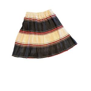 Hayden Girls Skirt Size 9 10 Pleated Polka Dot Stripes Elastic Waist